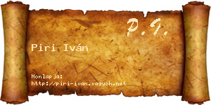 Piri Iván névjegykártya